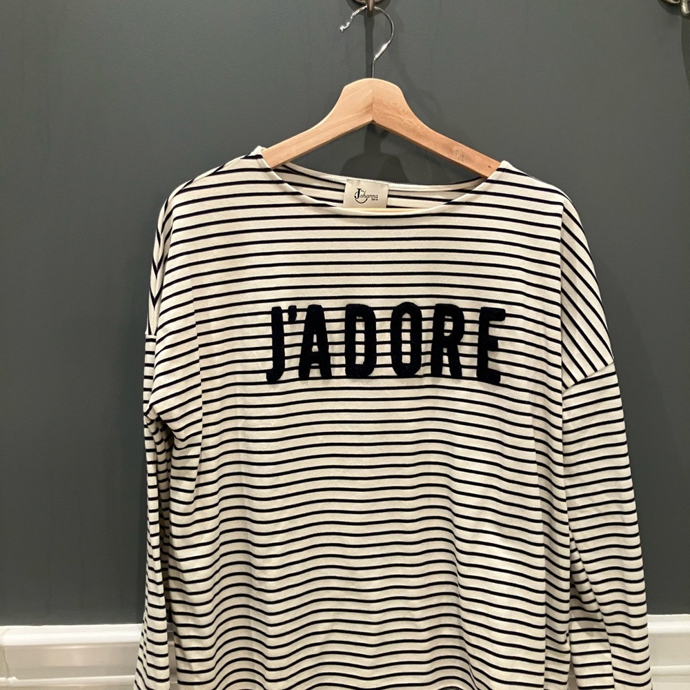 Striped J'adore Long Sleeve Shirt